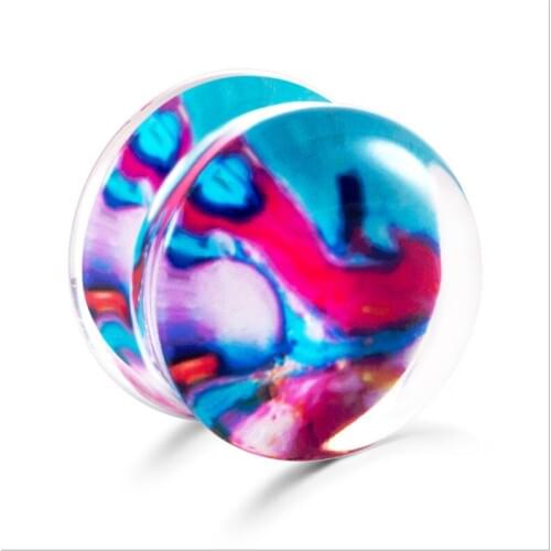 2PCS New Hot Sale Colorful Acrylic Punk Ear Plugs Tunnels Screw Fit Expansion Gauges Women Men Piercing Body Jewelry Accessories