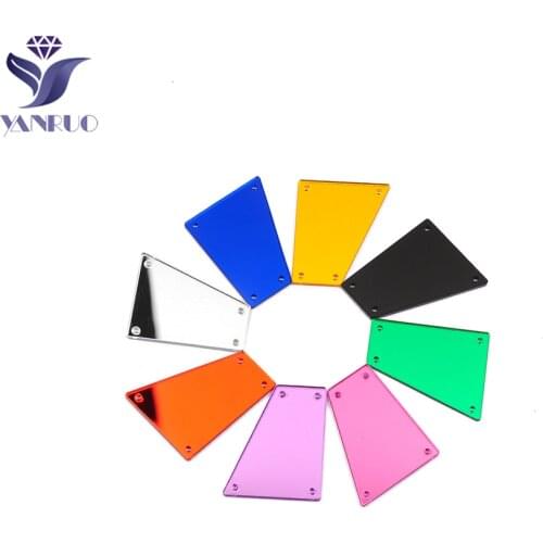 YANRUO 30pcs Irregular Mirror Flatback Sewing Stones Acryl Mirror Best Quality DIY Strass Stones For Clothes Dresses
