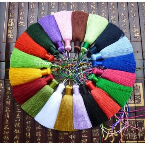 8cm long Su DIY Jewelry Accessories The new 53-color Chinese knot short fat type Exquisite tassels Rayon Silk tassel wholesale
