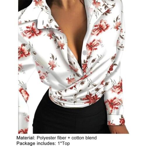 2021 Fall New Womens Fashion Slim Blouse Elegant Butterfly Print Long Sleeve Lapel VNeck Streetwear Casual Fashion Plus Size
