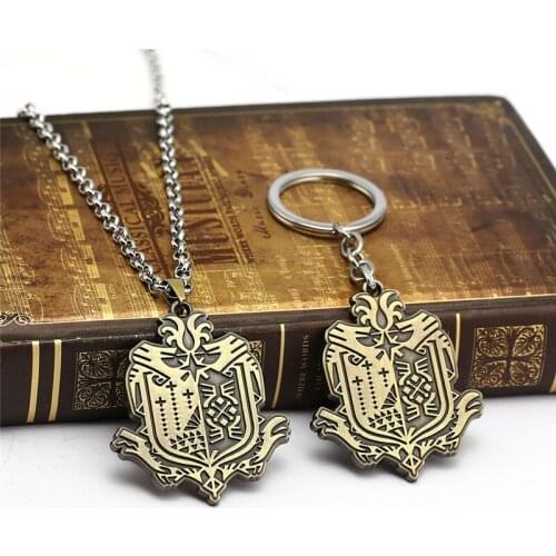 Game Hunter Online Keychain Gold Color Key Rings Choker Kolye Men Gift llaveros Pendants Porte Clef