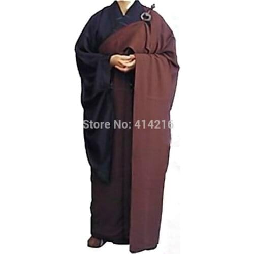 Buddhist Monk robesgown uniforms suits martial arts abbot lay clothing manyi Buddhism meditation haiqing 2pcs/set