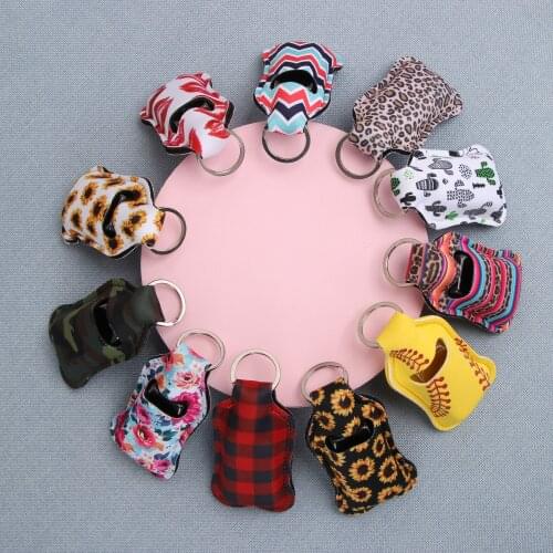 Hand Sanitizer Bottle Mini Portable Keychain Holder Empty Refillable Travel 30ml Bottles Flip Cap Soap Containers With Keyring