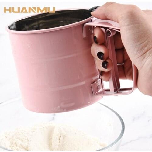 Household Flour Sieve Stainless Steel Baking Tools Semi-automatic Powder Baking Accessories Kitchen Tools Sugar Mesh Sieve сито