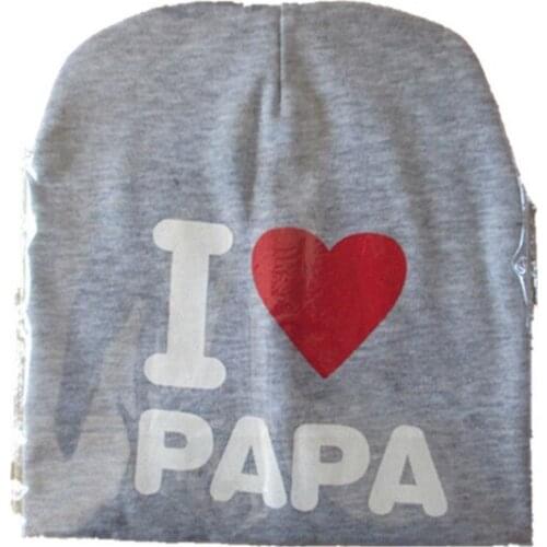 Baby Hat I Love Mama Papa Toddler Baby Beanie Newborn Photography Props Fashion Boy Girl Children Knitted 0-3 Years
