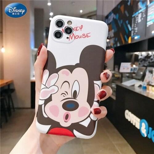 DISNEY 2021 New Fashion Shell Pattern Mickey Mobile Phone Case for iPhone 12 11 Pro Max Luxury Full Cover Case zz0613