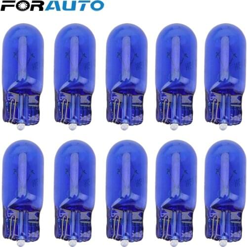 FORAUTO 10pcs Car Signal Lamp Instrument Light Car Interior Reading Light T10 W5W 12V 5W 168 Wedges Halogen White Color