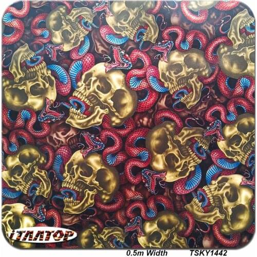 ITAATOP Hydro Graphics Film TSKY1442 0.5M * 2/10/20M Skull Hydro Dipping Film