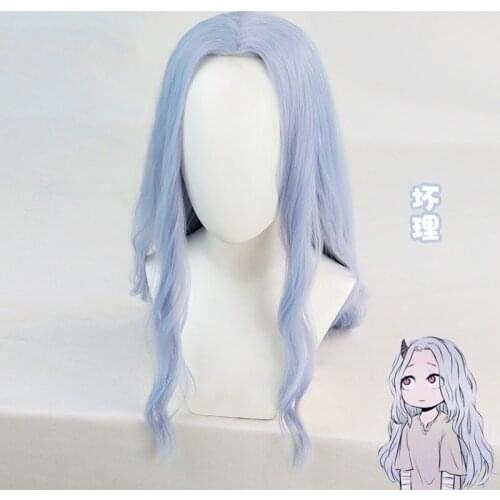 Hot Anime My Hero Academia Eri Cosplay Wig Gray Blue Long Curly Hair Cosplay Accessories Customer Size Made Anime Cosplay