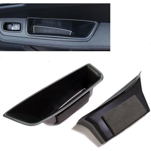 JEAZEA 2Pcs ABS Plastics Rear Door Armrest Storage Box Container Phone Parking Card Holder Fit For Porsche Macan 2014 2015