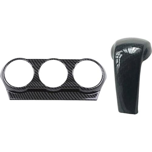 For Mazda Demio DL Sedan DJ Hatchback 2015 2016 2017 Carbon Fiber Air Conditioning Switch Cover & Gear Shift Knob Cover