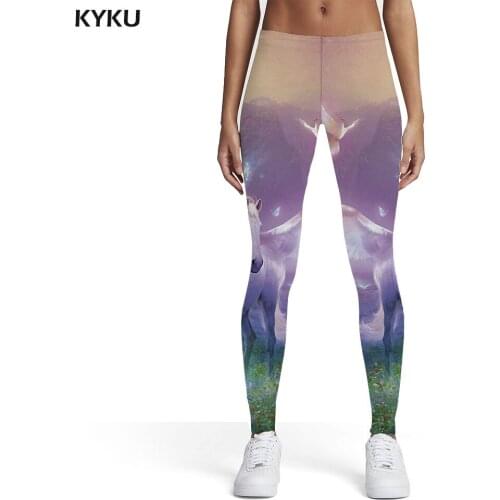 KYKU Animal Leggings Women Horse Sport Cloud Elastic Landscape 3d Print Womens Leggings Pants Jeggings Fashion Summer Ladies