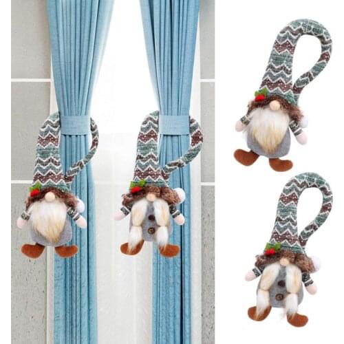 LUDA 2Pcs Christmas Decoration Faceless Doll Curtain Buckle Christmas Home Curtain Buckle Decoration Dress Up Your Curtains