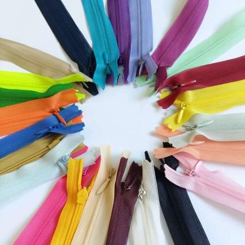 Mix 5pcs 3# 60cm Invisible Zippers DIY Nylon Coil Zipper For Sewing Clothes Cushion Pillow Tailor sewing accessories