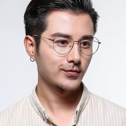 Men anti blue light computer glasses photochromic women round prescription glasses diopter UV400 eye protection safety goggle