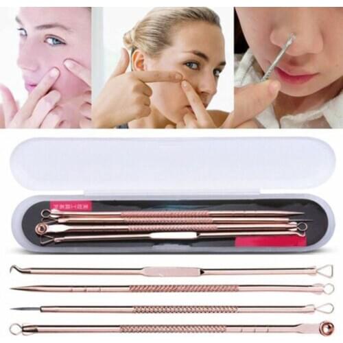 Stainless Steel Blackhead Whitehead Pimple Spot Comedone Acne Extractor Remover Popper Tool Kit