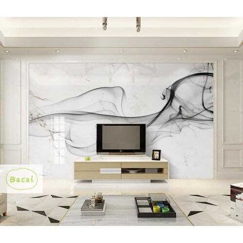 Bacal Custom Photo Wallpaper 3D Modern Wall Mural Wallpaper Black White Smoke Fog Art Design Bedroom Living Room 5D Wall Paper