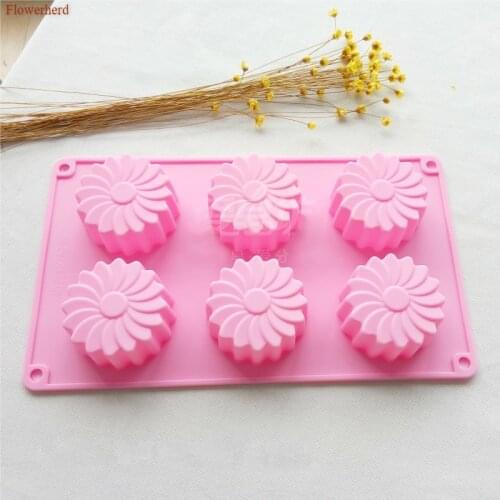 New Soap Form Soft Handmade Silicone Soap Mould Six-Flower Windmill Silicone Mould Fondant Cake Chocolate Mold Soap Making Tools