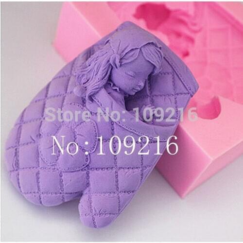 Wholesale!!!1pcs Gloves Angel (ZX020) Silicone Handmade Soap Mold Crafts DIY Mold