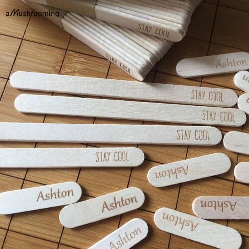 Custom popsicle Sticks Lolly Lollipop Candy bar Crafts Model Ice Cream Tools Wood ice cream Party Decorations