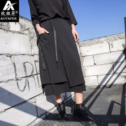 Autumn and winter new style BF style half-length skirt casual loose dress irregular mid-length skirt European and American style