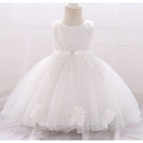 Toddler Bridesmaid Baptism Dress Party Dresses Newborn Girl Clothes Lace 1st Birthday Princess Palace Princess Dress 3-24 Month