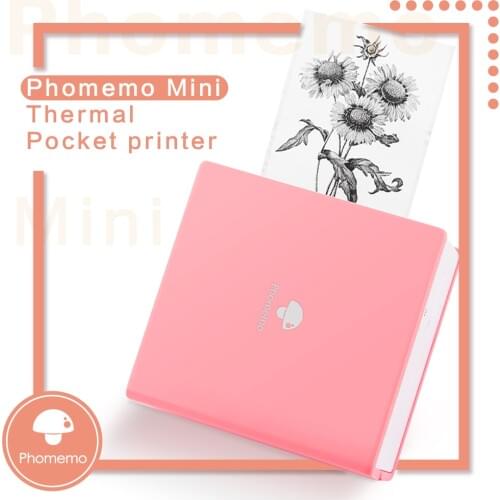 Phomemo M02 Portable Pocket Printer- Mini Bluetooth Wireless Thermal Sticker Printer Compatible with Android iOS Label Printer