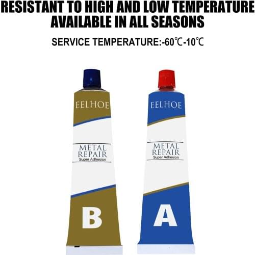 Industrial Heat Resistance Cold Weld Metal Repair Paste Metal Paste Cream 2pcs Glue Set Universal Metal Repair Paste A&B Adhesiv