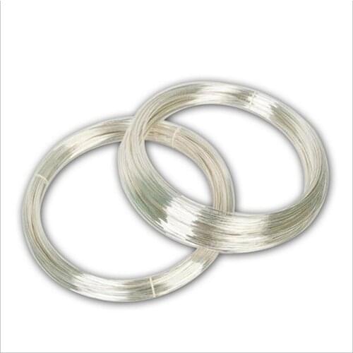 1meter/lot 0.4-1MM Solid 925 Sterling Silver Wire Metal Thread Beading Stringing Jewelry Thread Filament Connector Accessories