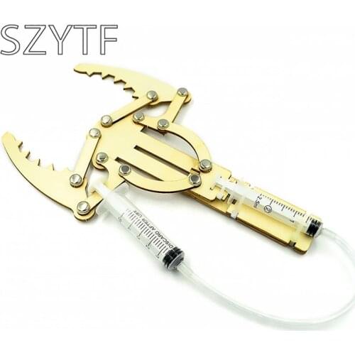 Self-made hydraulic pneumatic syringe robot arm model material DIY piston technology small production assembly