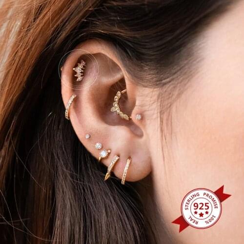 1 pcs High-Quality 925 Sterling Silver Stud Earrings for Women Piercing Cartilage Earring Minimalist Small Cute Earrings Jewelry