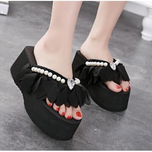 HAHAFLOWER Shoes Flip flops Summer fashion lace Non-Slip Sandals Female Beach Slippers casual shoes women free shipping