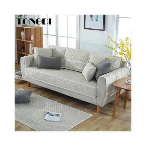 Tongdi Modern Thick Luxury Sofa Cover Elegant Towel Lace Convenient Slipcover Anti-skid Seat Couch Decor For Parlour Living Room