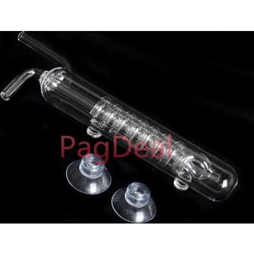 Glass Intense Flow CO2 Bubble Counter Suction Cup Aquarium Fish Tank Live Plant Carbon Dioxide Diffuser With Air Check Valve