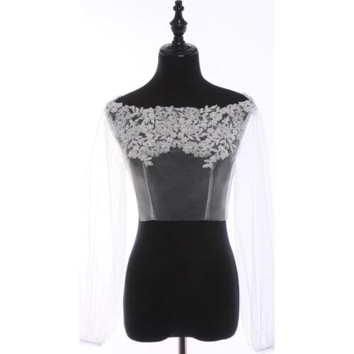 Bridal dress bolero boatneck wedding dresses lace bolero bridal dress top