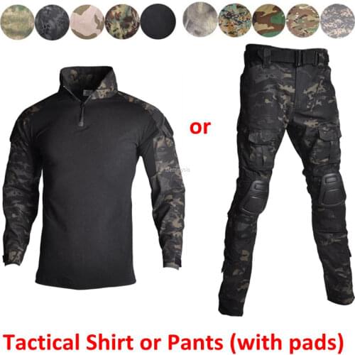 Tactical Army Uniforms with Elbow Knee Pads Men Camouflage Hunting Clothing Airsoft Paintball Combat Shirt or Pants