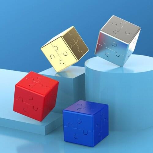 Three-dimensional Splicing Magic Cubes Aluminum Alloy Building Blocks Educational Toys Magnetic Cube Fidget Toys for Anxiety