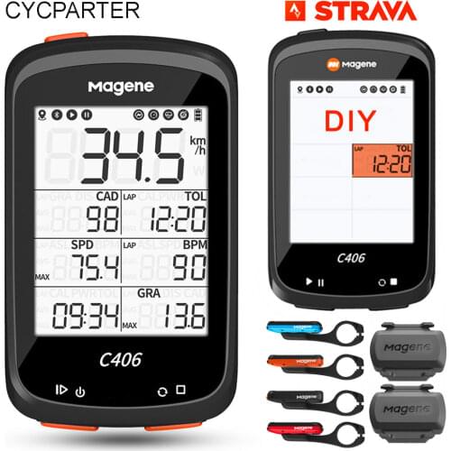 Magene C406 Bicycle GPS Computer Waterproof Wireless Smart Stopwatch ANT + Strava Bicycle Monitor Stopwatch Cycling Speedometer