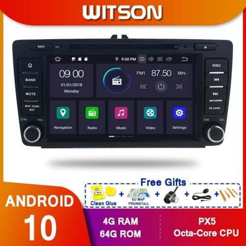 WITSON Android 10.0 Octa core(eight core) Car Dvd GPS Player For SKODA OCTAVIA 2009-2015 4G RAM 64G ROM IPS TOUCH SCREEN