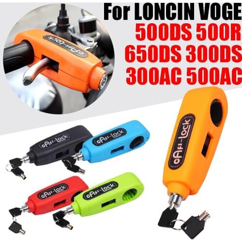 Motorcycle Grip Handlebar Lock Brake Lever Lock Safety Handlebar Imitating Steal Lock For LONCIN VOGE 500DS 500R 300R 500 DS R
