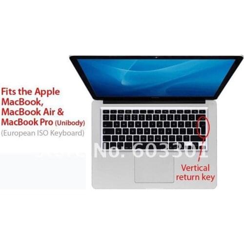 100pcs/lot Keyboard Protector for Macbook Pro 13.3" 15.4" and 17" EU version with Spanish language printing, accept mix color