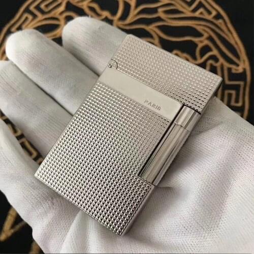 100% New vintage dupont bright sound gas lighter windproof copper body for cigarette