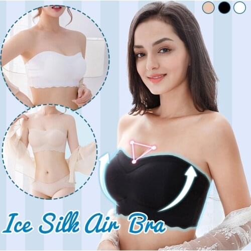 Ladies' bra lingerie breasts gathered strapless tube top ladies underwear solid color good stretchability нижнее белье U