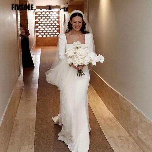 Fivsole 2021 Boho Wedding Dresses Sexy Backless Puff Sleeves Beach Bride Dress Organza Princess Wedding Gowns Plus Size