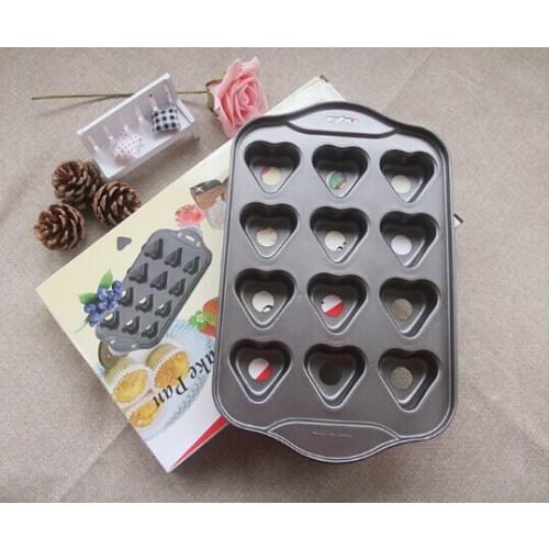 1PC 12 cups even die heart-shaped muffins hopper die DIY baking tools Baking Mold Inserts Can Be Used Oven Egg Tart Mold J0530