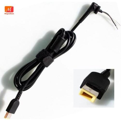 10pcs DC Power Charger Plug Cable connector USB Square yellow pin for lenovo IBM Laptop adapter Square Interface DC cable