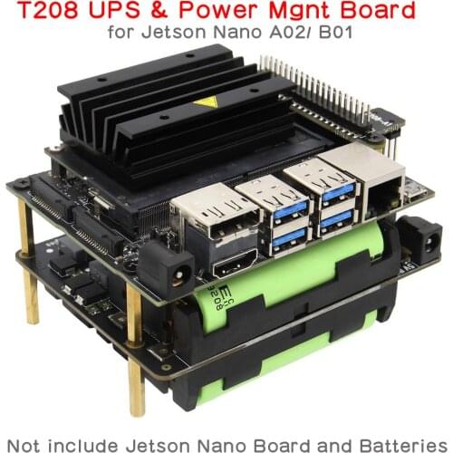 18650 UPS ( Max 5.1V 8A Output ) & Power management Expansion Board(AC Power Loss Detection), T208 Shield for NVIDIA Jetson Nano