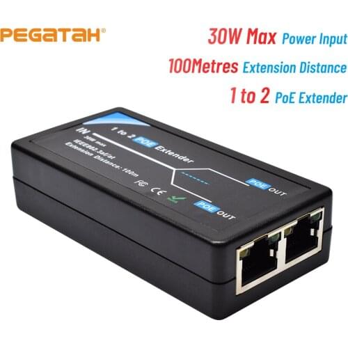 2 Port POE Extender port transmission extender IEEE802.3af max extend 120m transmission poe extender transmission for ip camera
