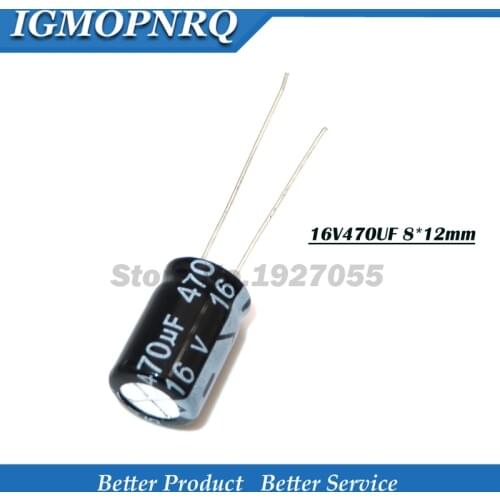 20PCS Higt quality 16V470UF 8*12mm 470UF 16V 8*12Electrolytic capacitor new High quality