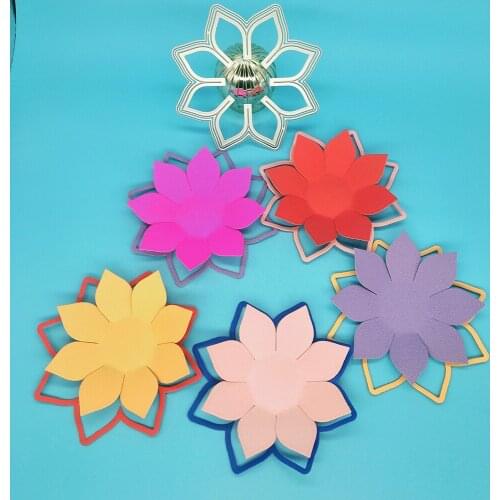 3D flowers, 8 corner flowers, photo frame craft mold, metal cutting mold, DIY scrapbook photo album paper card making decoration